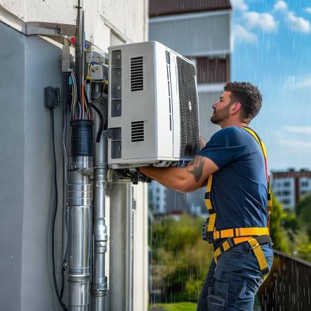 空调安装:稳固、排水、电线安全