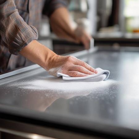 小苏打粉擦消毒柜顶