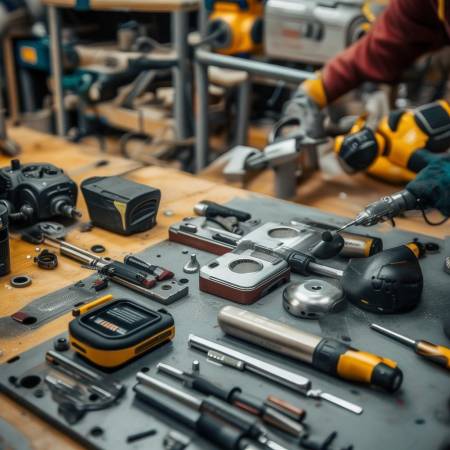 指纹锁安装,工具齐全。