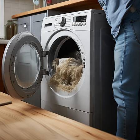 洗衣机滤网或泵堵塞,需检查清理