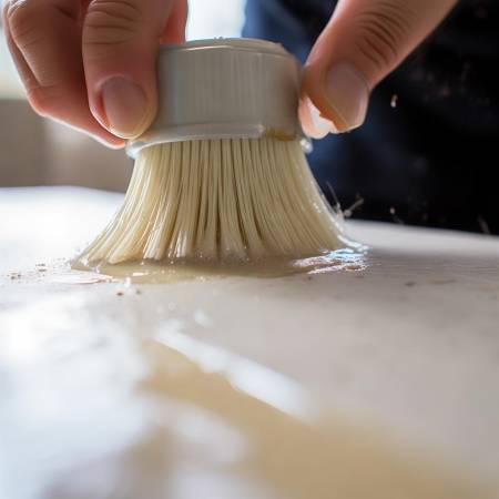 轻刷让清洁剂渗透