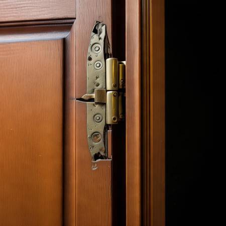 门扇合页损坏，门关不严。