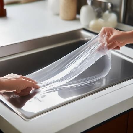 “保鲜膜防油烟，清洁方便”