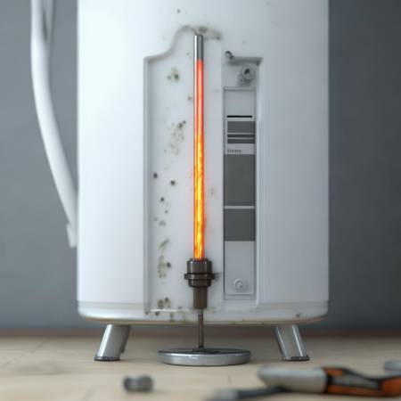 检查热水器加热棒是否烧红或损坏