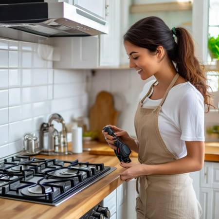 “燃气灶使用:安全阀关闭”