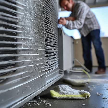 清洁冷凝器，呼吸顺畅