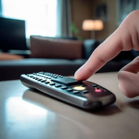 按遥控电源键开机