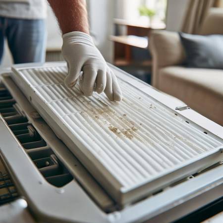 清洗空调滤网，净化室内空气