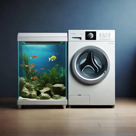 洗衣机与鱼缸和谐共存