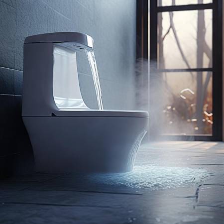 智能马桶冲水如瀑布