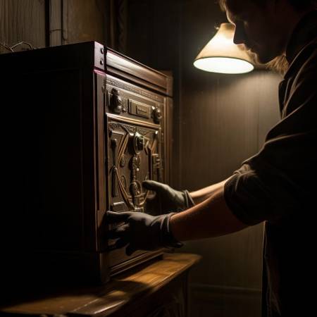 小心翼翼开保险柜