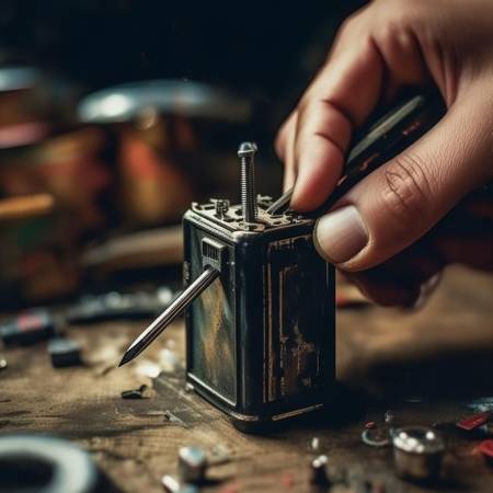 拧下打火器螺丝