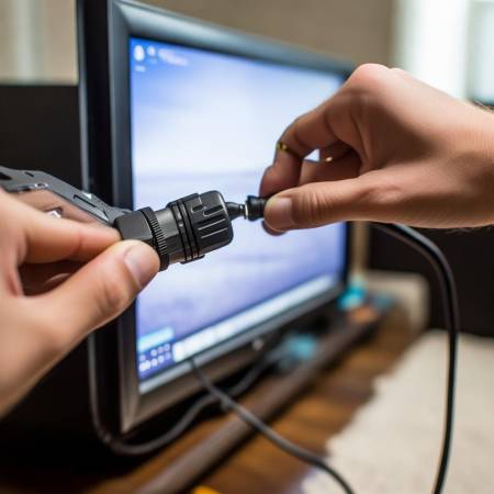 安装适配器,插稳3脚插头,连接