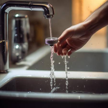 轻旋阀门，接水准备中