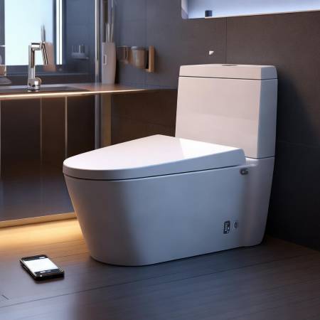 九牧智能马桶，一键操作，手机远