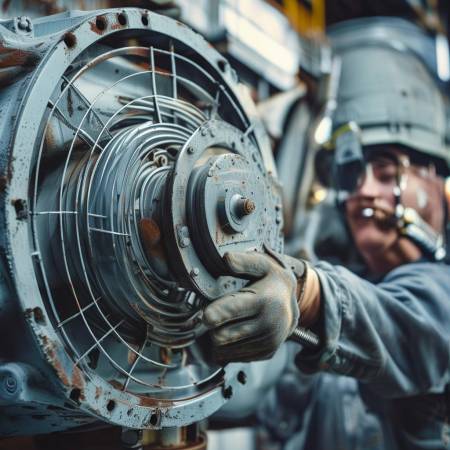 检查冷却塔电机风机