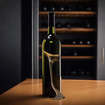 开瓶后斜放酒瓶恒温