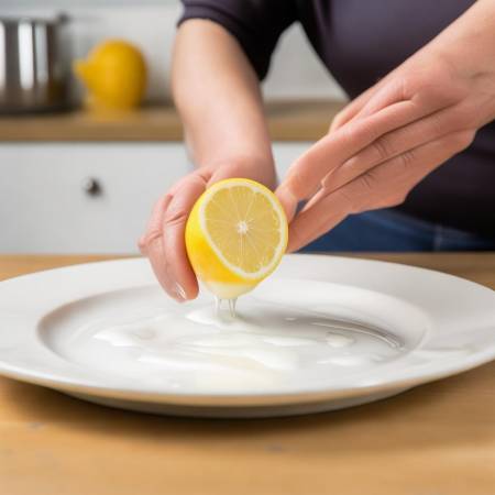 柠檬汁除牛奶渍
