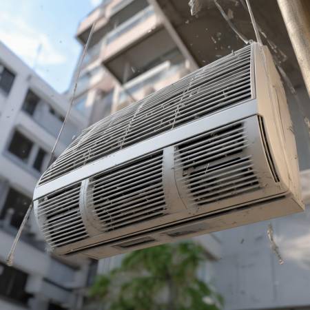 空调掉落原因:安装不规范,螺丝