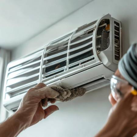 清理空调风向板