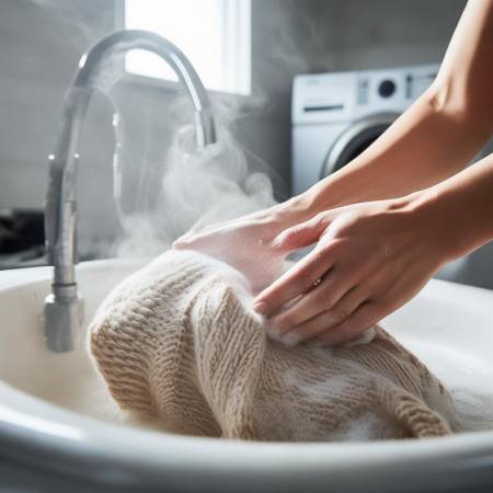 洗衣机前先揉搓毛衣