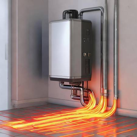 壁挂炉地暖气管保热量传递