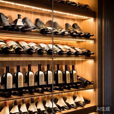 高端红酒柜，选材讲究，灯架点睛