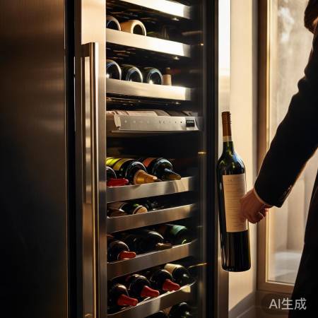 珍藏红酒,恒温柜中香。