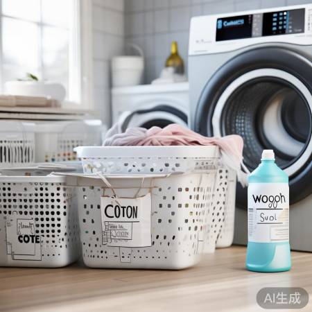 分类洗涤,适量洗衣液