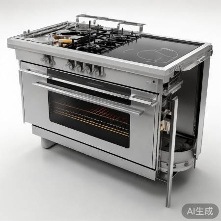 拆卸集成灶部件,记录顺序。