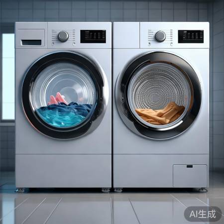 “双桶洗衣机:一桶洗,一桶甩”