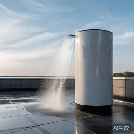 楼顶宽敞热水器,热水畅快节能佳