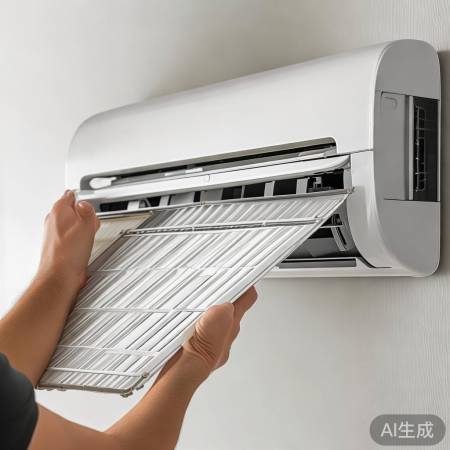 挂壁空调过滤网拆装简便