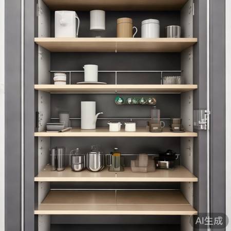 消毒柜内层架，餐具摆放适度