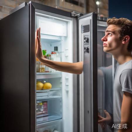 调节冰箱温度，旋钮控制。