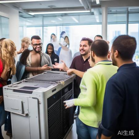 团队协作安装空调