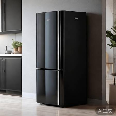 超薄黑冰箱,时尚小巧
