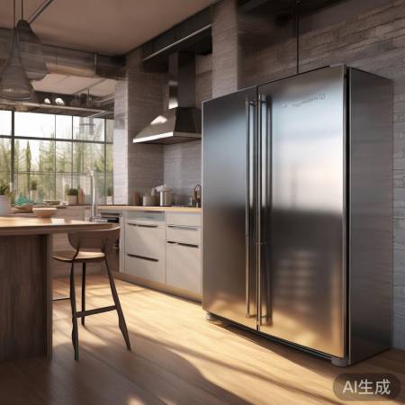 “潮流开放式厨房冰箱”