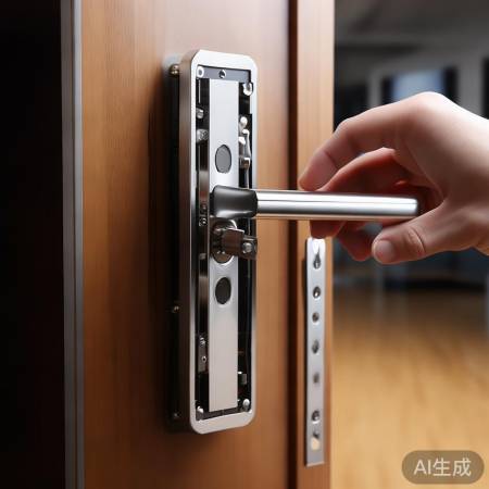 找到反装锁舌小心处理