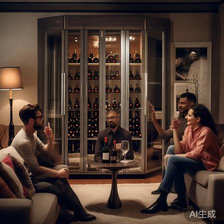 自然搭配红酒杯与酒柜