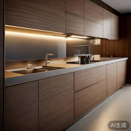 集成灶厨柜，时尚温馨厨房