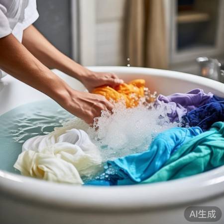 “温水洗衣,保护颜色”