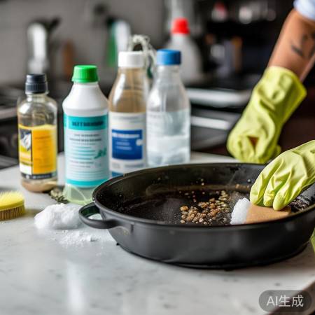 “准备清洁工具,戴手套防油污。