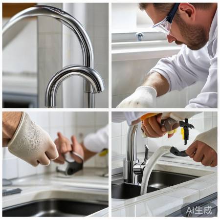 拆下水龙头，拔水管