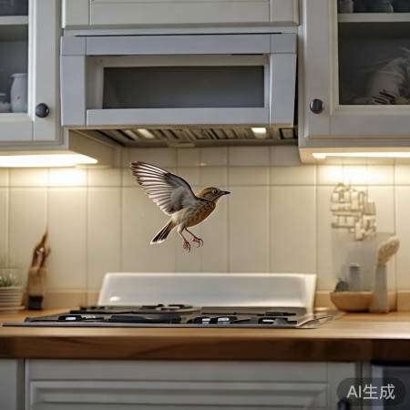 厨房抽油烟机惊现小鸟