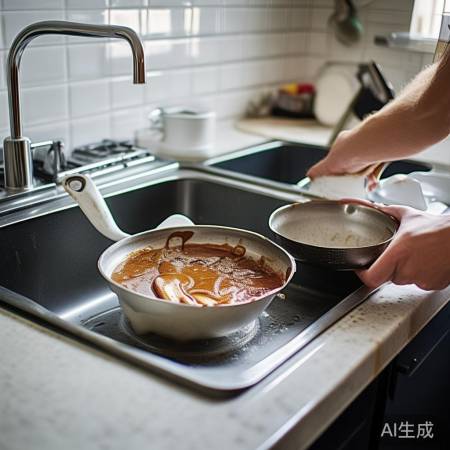 洗洁精去油污,热水更有效。