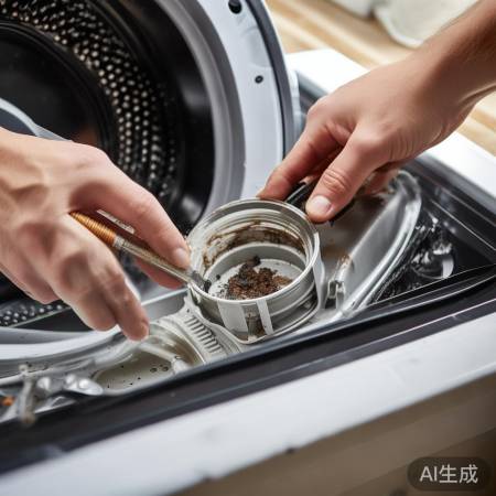 检查洗衣机内部,清洗或更换过滤