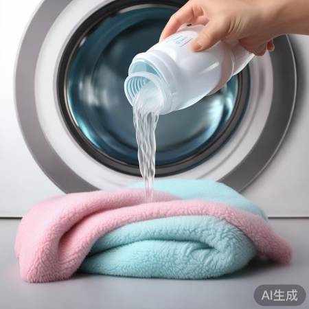 “洗衣粉液先溶水，毛毯勿直接倒