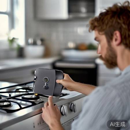 燃气灶打不着火,检查电池。