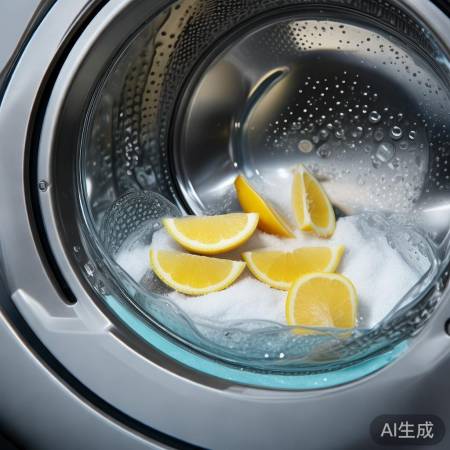 柠檬盐溶解洗衣机中